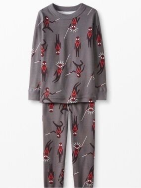 Hanna Andersson Gray and Red Spider-Man Superhero Print Pajama Set
